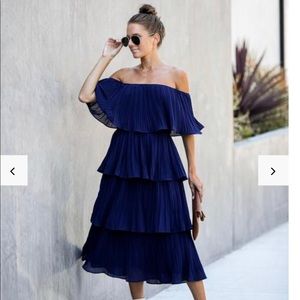 Beautiful navy tiered dress.